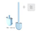 Breathable Toilet Brush Water Leak Proof with Base Silicone Wc Flat Head Flexible Soft Bristles Brush with Quick Drying Holder - Shopsta EU